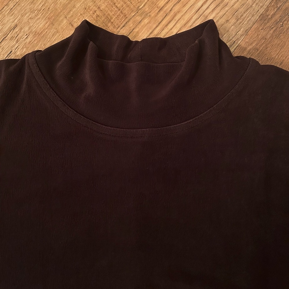 Double D Ranchwear Women’s Size Medium Solid Brown Western Turtleneck Maxi Dress - Picture 9 of 9